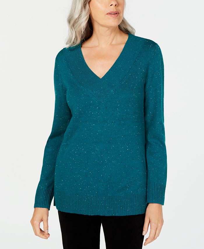 Karen Scott VNeck LongSleeve Sweater, Created for Macy's Macy's