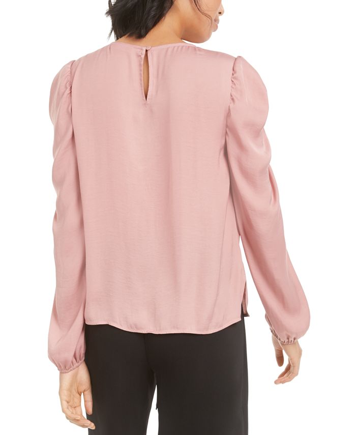 Bar III Puff-Sleeve V-Neck Top, Created for Macy's & Reviews - Tops ...