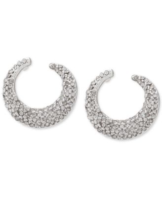 Lauren Ralph Lauren - Silver-Tone Pav&eacute; Hoop Earrings