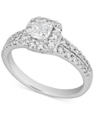 image of Diamond Cushion Halo Engagement Ring (1-1/5 ct. t.w.) in 14k White Gold