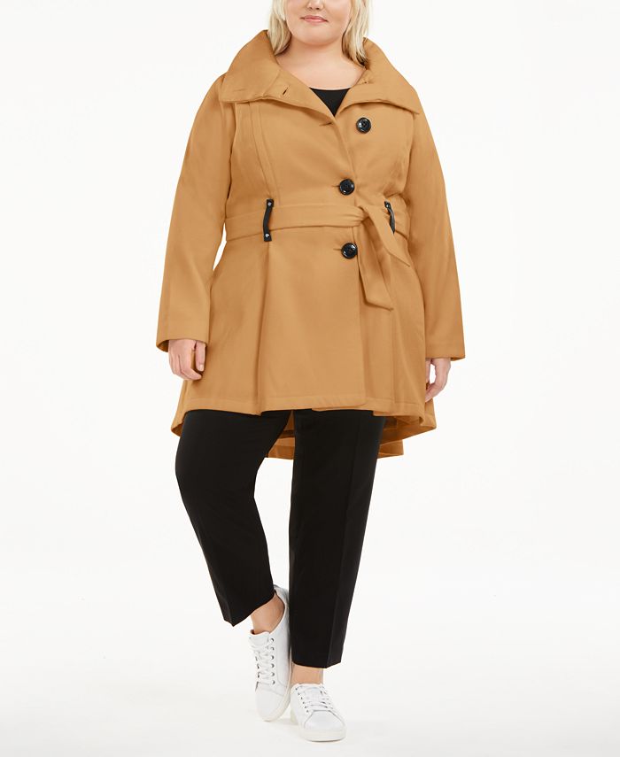 Madden Girl Juniors' Plus Size Skirted Belted Coat, Created for Macy's & Reviews Coats