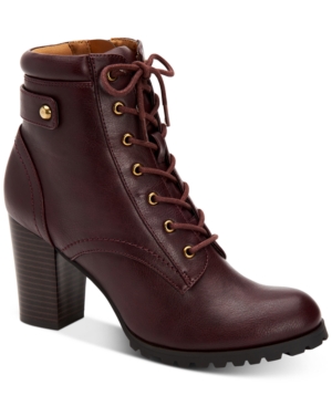 image of Style & Co Cassyn Lace-Up Lug Sole Booties, Created for Macy-s Women-s Shoes