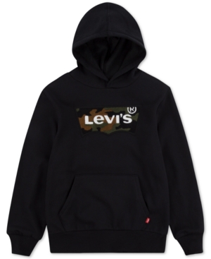 image of Levi-s Big Boys Batwing Tufted Chenille Logo Hoodie