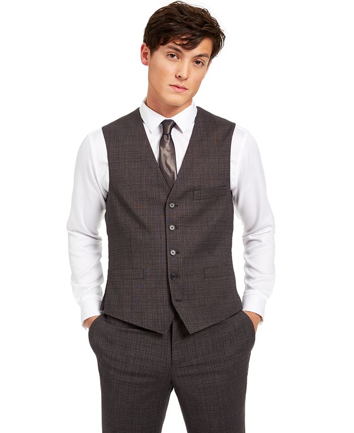 INC International Concepts INC Men's Slim-Fit Crosshatch Suit Vest ...