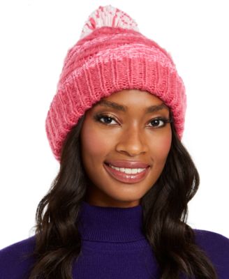 INC International Concepts - Chenille Striped Multi-Pom Beanie