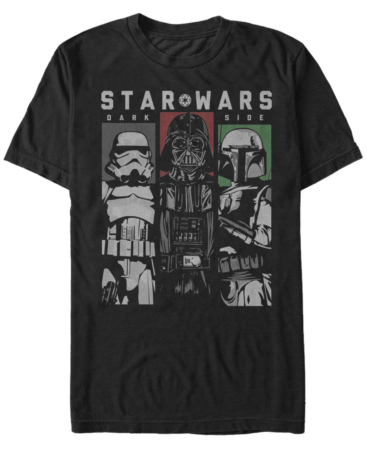 Star Wars Men's Classic Dark Side Villain Panels Short Sleeve T-Shirt - Black