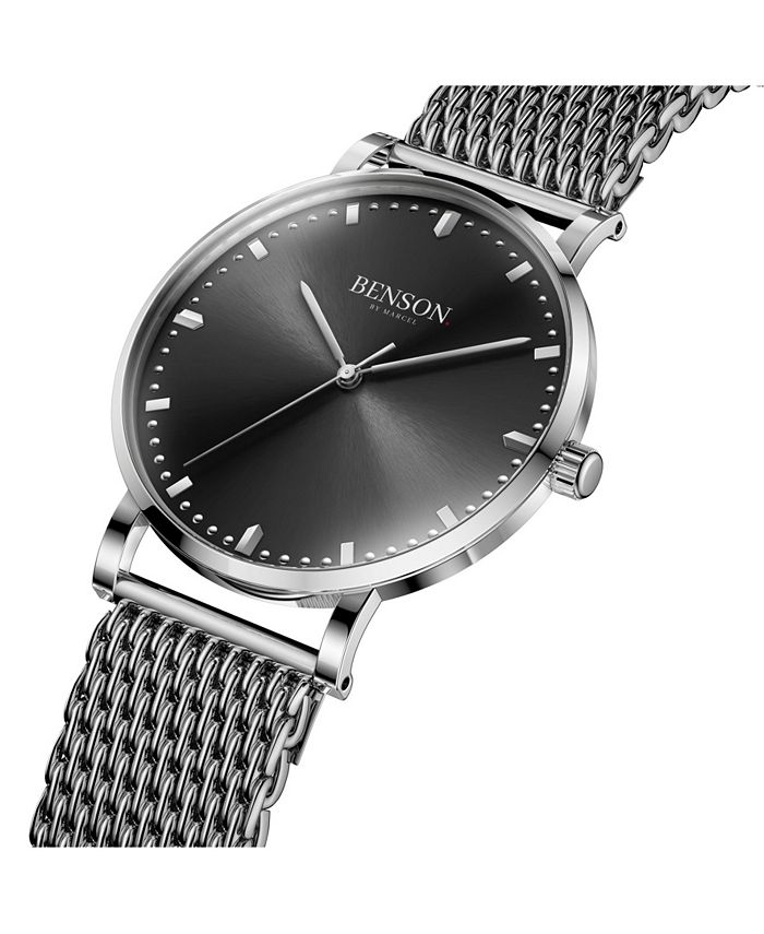 Benson Watch Company Unisex Handcrafted Cardinal Steel Bracelet Watch 37mm Macy's