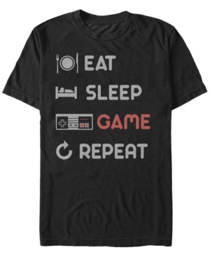 Nintendo Men's Nes Eat Sleep Game Repeat Short Sleeve T-Shirt