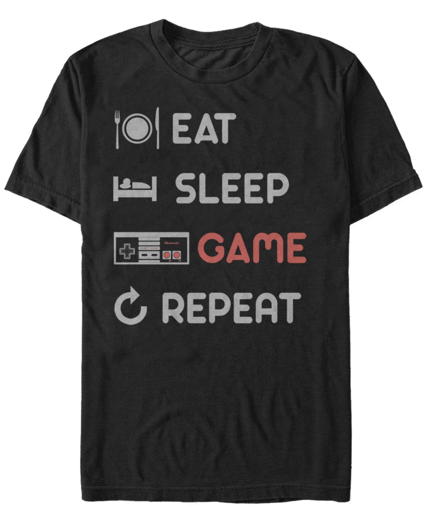 Men's Nintendo Men's NES Eat Sleep Game Repeat Short-Sleeve T-Shirt