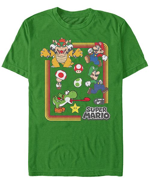 Men S Super Mario Retro Group Playing Short Sleeve T Shirt