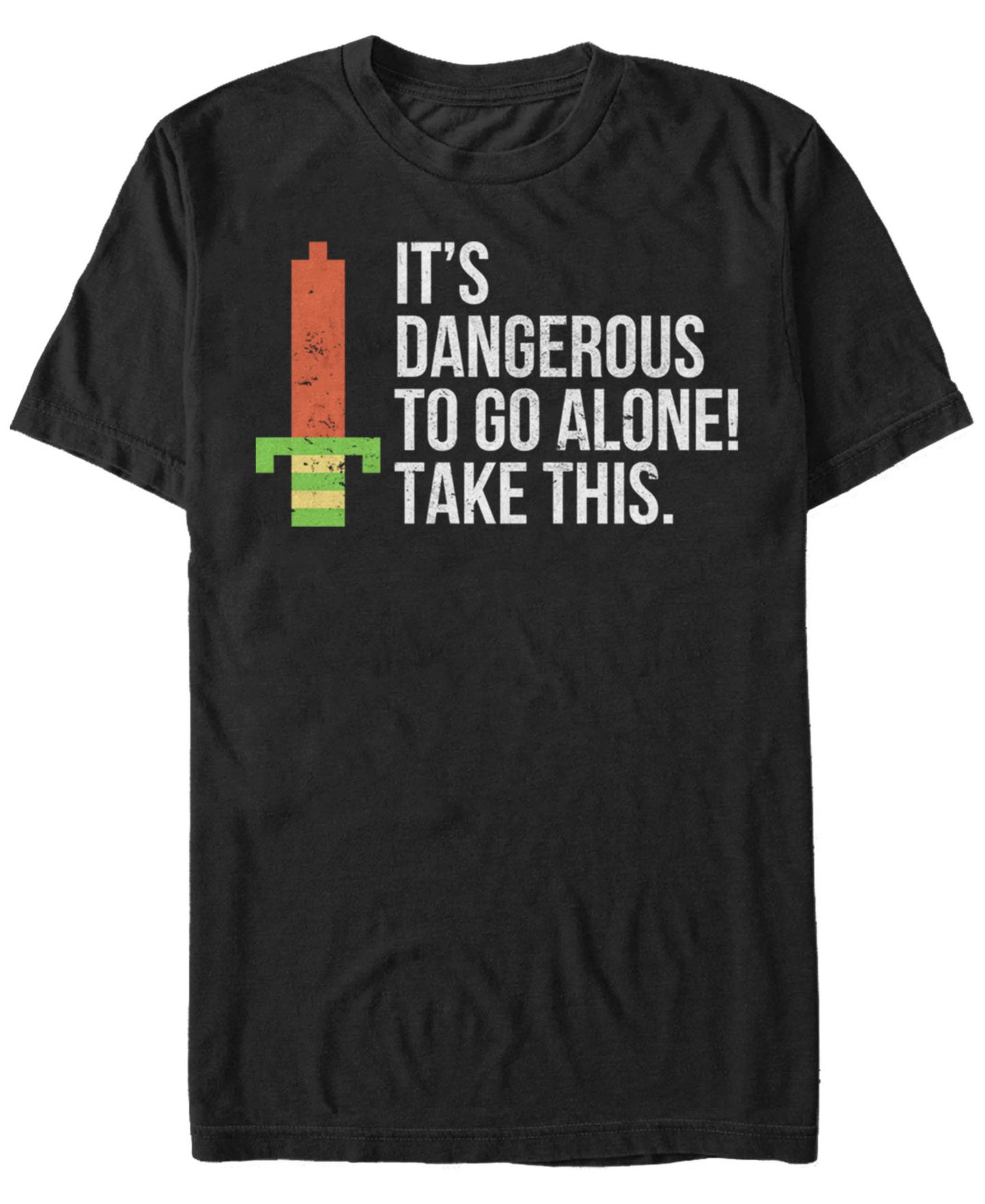 Мужская футболка Fifth Sun Nintendo Legend of Zelda It's Dangerous Take This Pixelated Sword Short Sleeve, цвет: Чёрный — фото 1