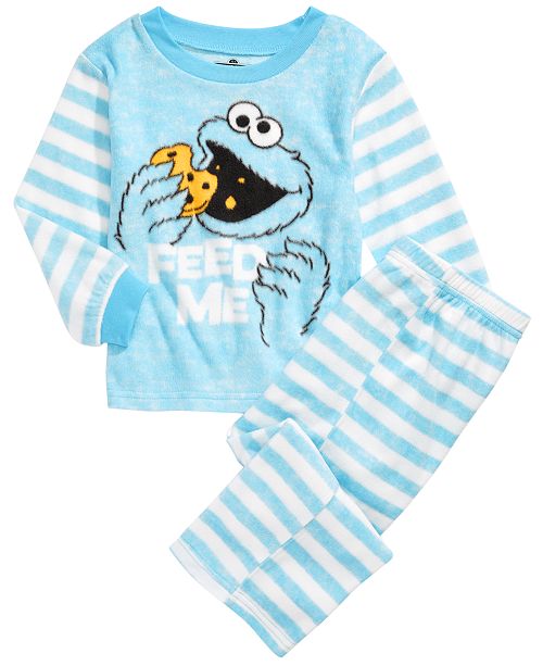 Ame Toddler Boys 2 Pc Cookie Monster Fleece Pajamas Set