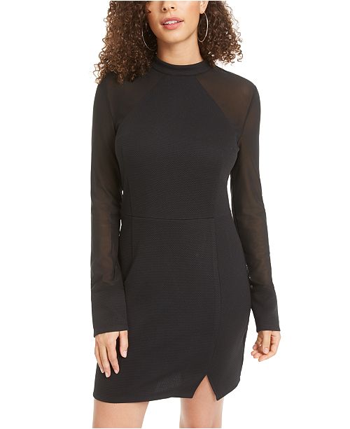 Material Girl Juniors Mesh Sleeve Bodycon Dress Created For