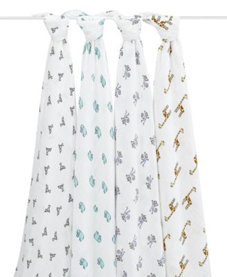 Baby Boys or Baby Girls Jungle Swaddles, Pack of 4