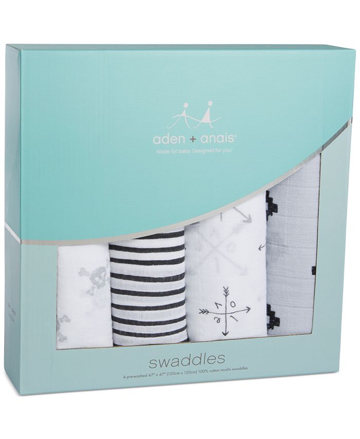 aden by aden + anais Baby Girls 4Pack Lovestruck Classic Cotton