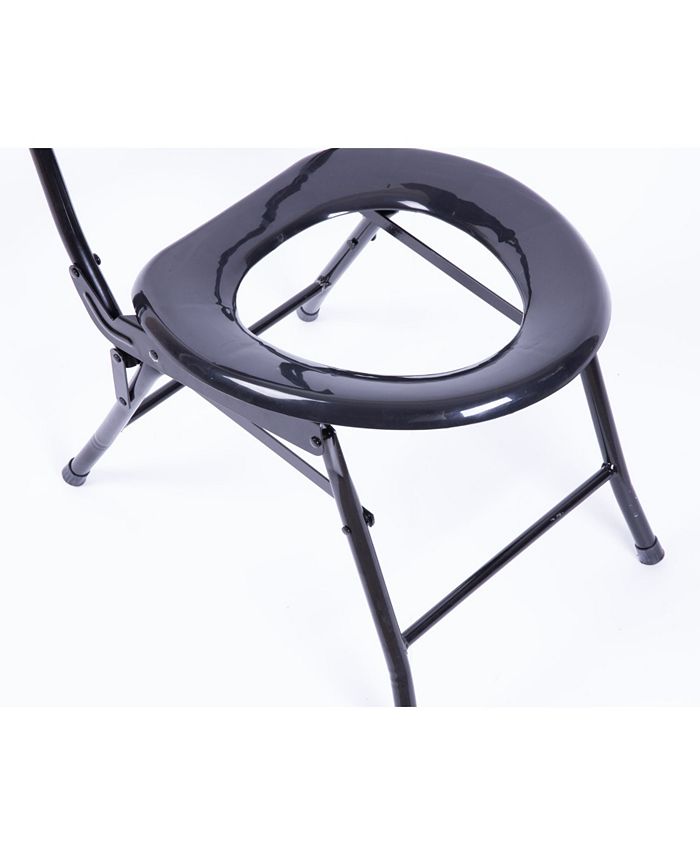 PawsMark Folding Portable Toilet Seat for Camping and Hiking with Back Rest Macy