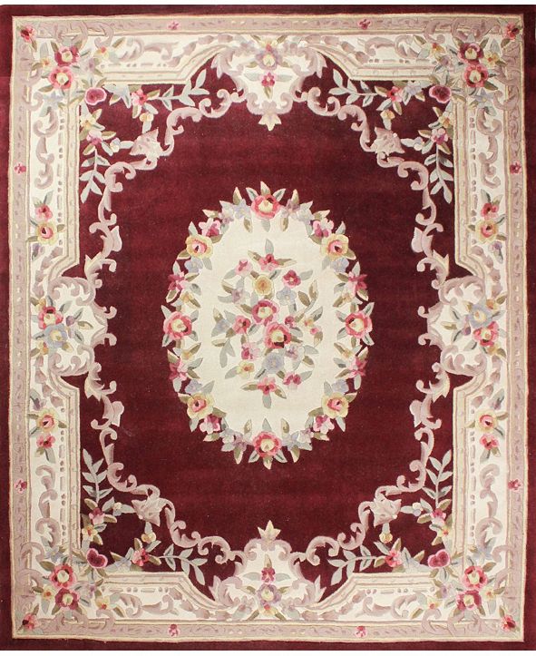 KM Home CLOSEOUT! Palace Garden Aubusson Burgundy 8' x 10' Area Rug