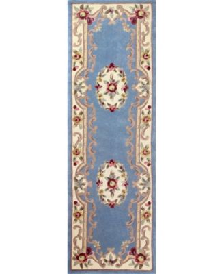 KM Home Palace Garden Aubusson Light Blue Area Rug Collection