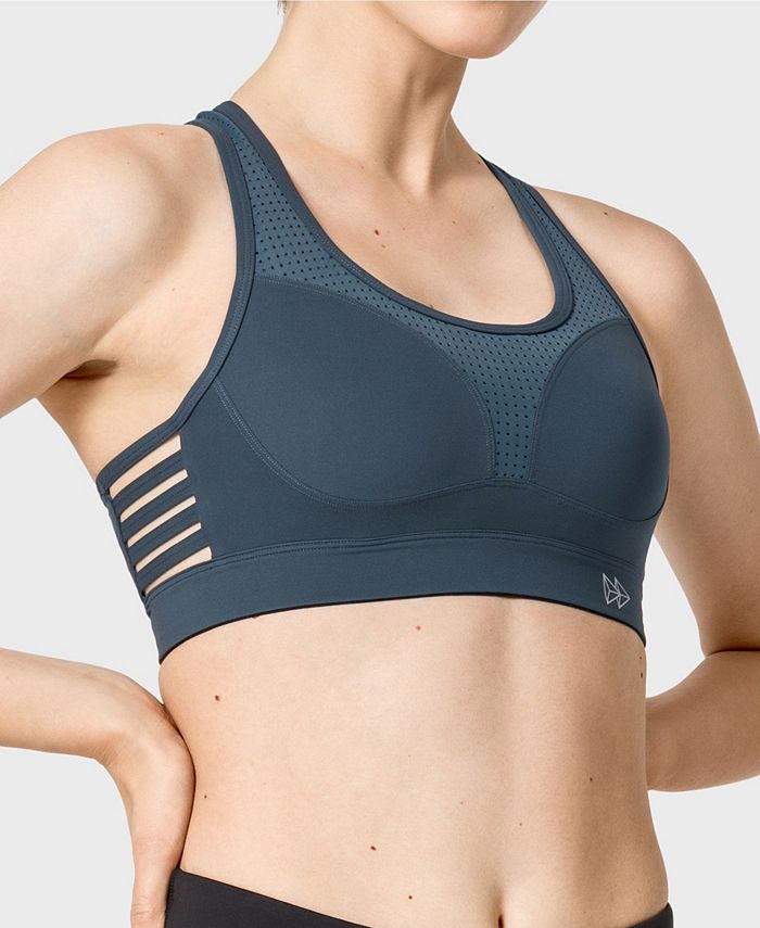 Yvette Compression Wirefree Mesh Sports Bra For Women High Impact Support Racerback Workout 