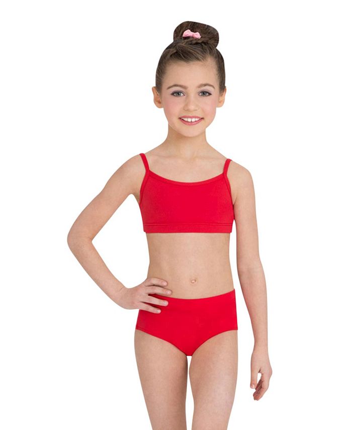 Capezio Girls' Little Camisole Leotard w/Adjustable Straps, Red Small
