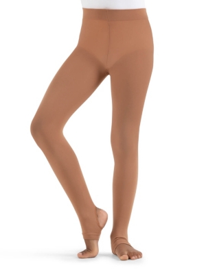 Capezio Little Girls Ultra Soft Self Knit Waistband Stirrup Tight