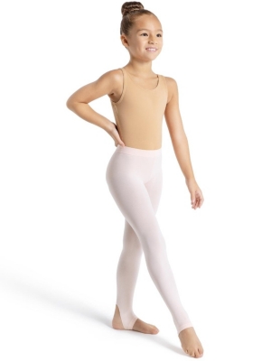 Capezio Little Girls Ultra Soft Self Knit Waistband Stirrup Tight