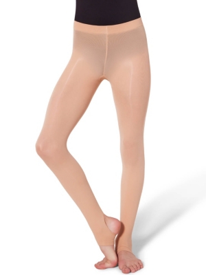 Capezio Little Girls Ultra Soft Self Knit Waistband Stirrup Tight