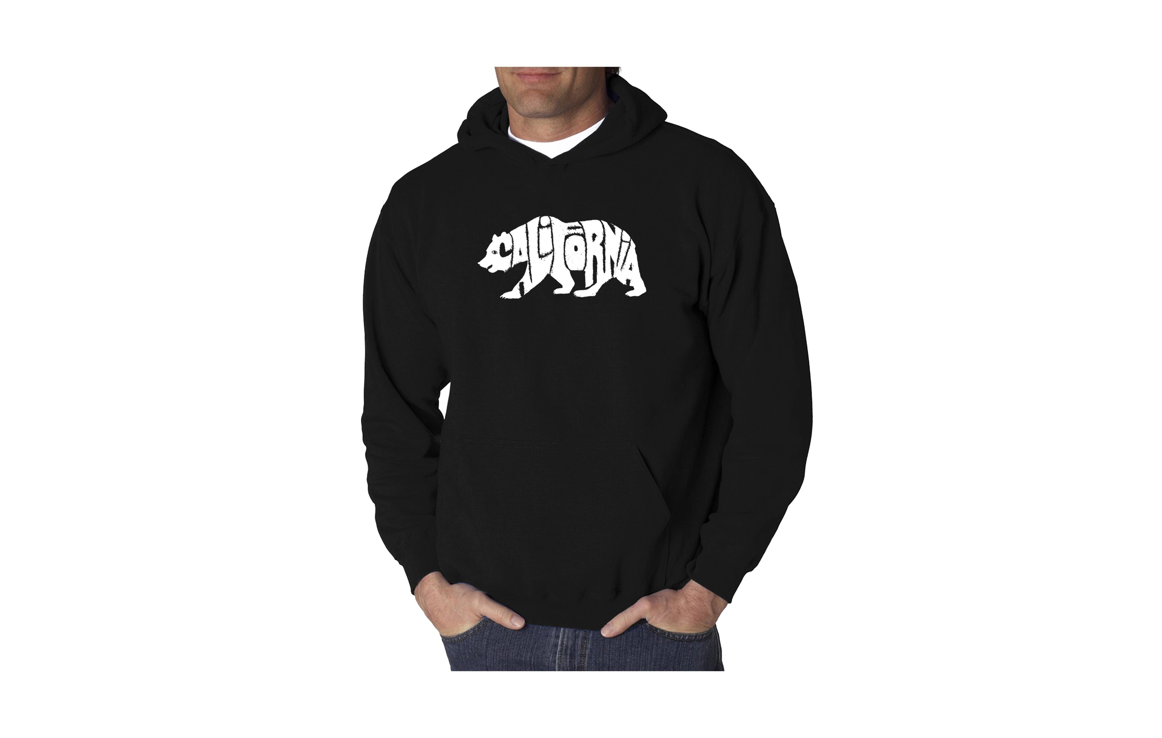 La Pop Art Men's Word Hooded Sweatshirt - California Bear