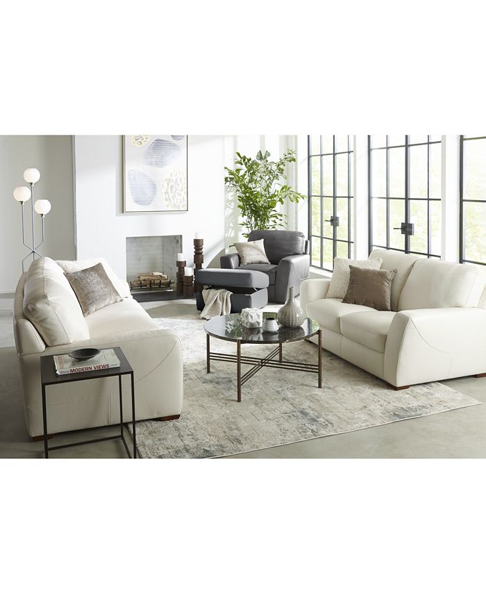 Macys jaspene store leather sofa