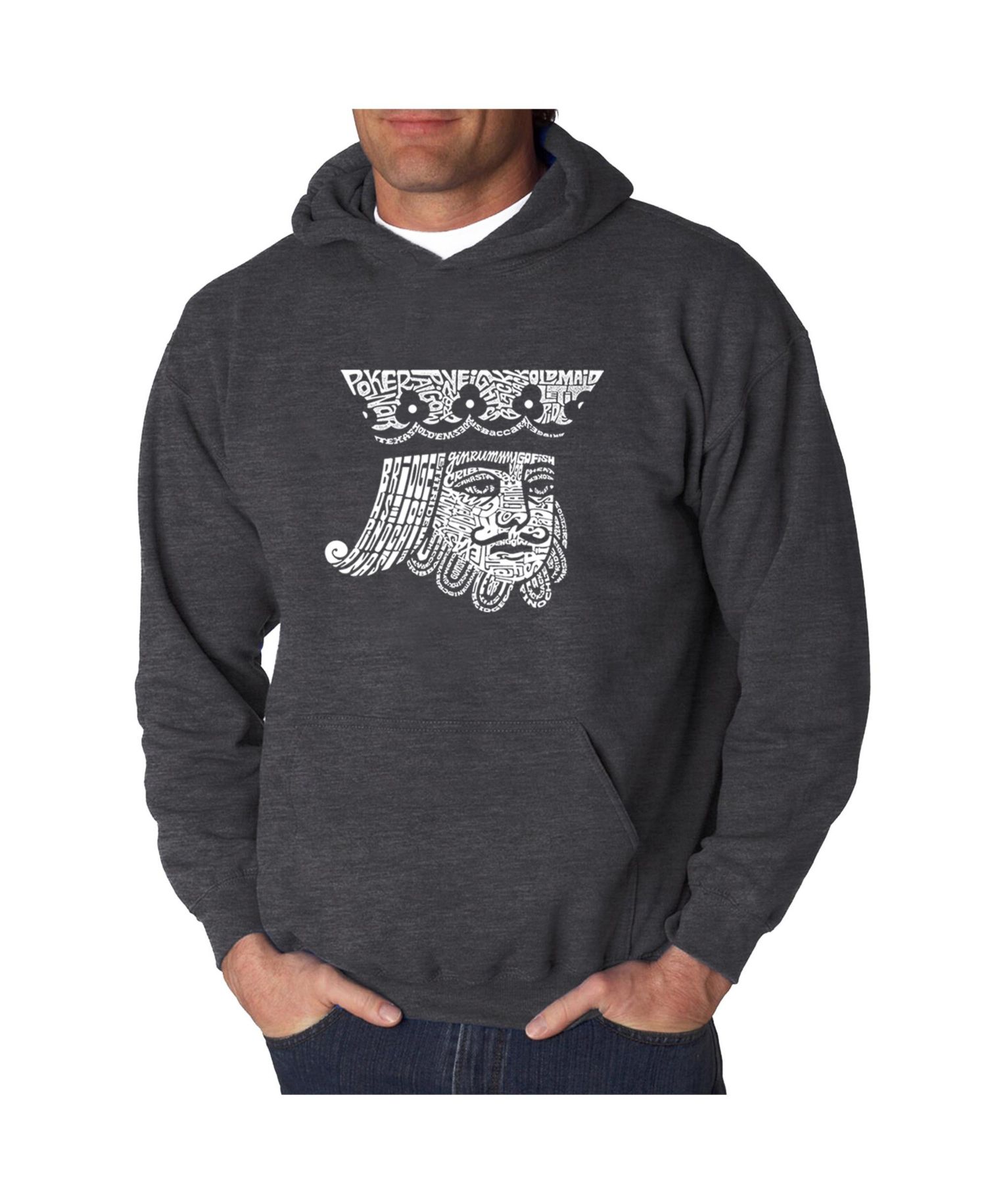 Men's Word Art Hooded Sweatshirt - King of Spades