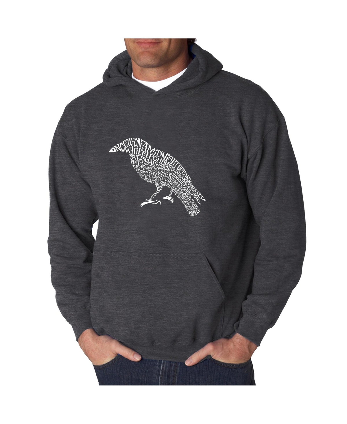 La Pop Art Men's Word Art Hooded Sweatshirt - The Raven