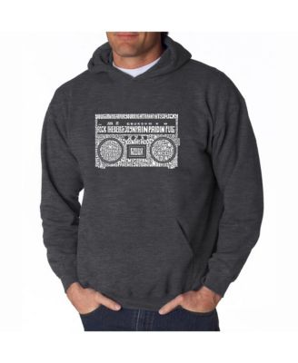 Men's Word Art Hooded Sweatshirt - Greatest Rap Hits of The 1980's