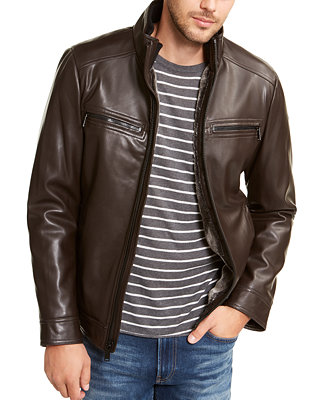 Calvin Klein Men's Sherpa Lined Faux Leather Jacket, Created for Macy's ...