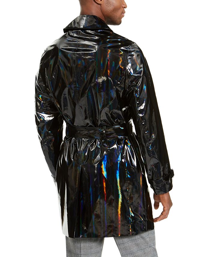 INC International Concepts INC ONYX Men's Rubberized Holographic Trench ...