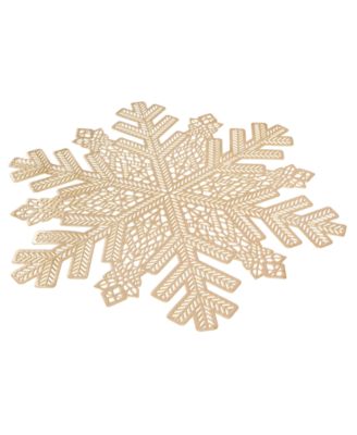 Elrene - Gold Snowflake Pressed Vinyl Placemat
