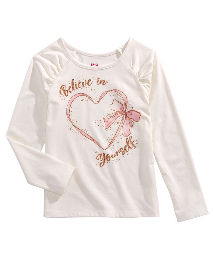 Epic Threads Little Girls Believe In Yourself T-Shirt, Created for Macy ...