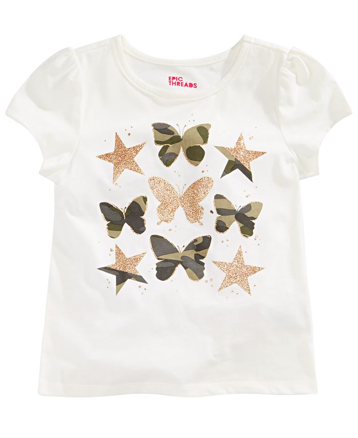 Epic Threads Little Girls Butterflies T-Shirt, Created for Macy's - Macy's