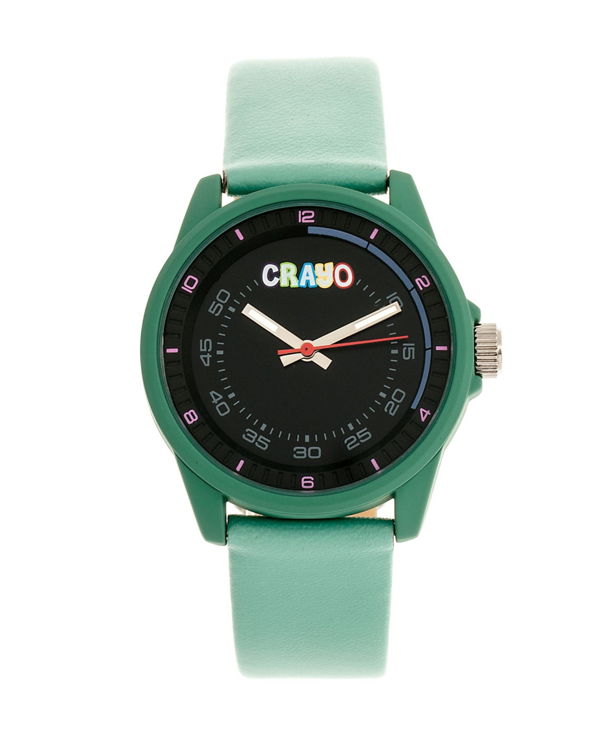 Crayo Unisex Jolt Seafoam Leatherette Strap Watch 34mm