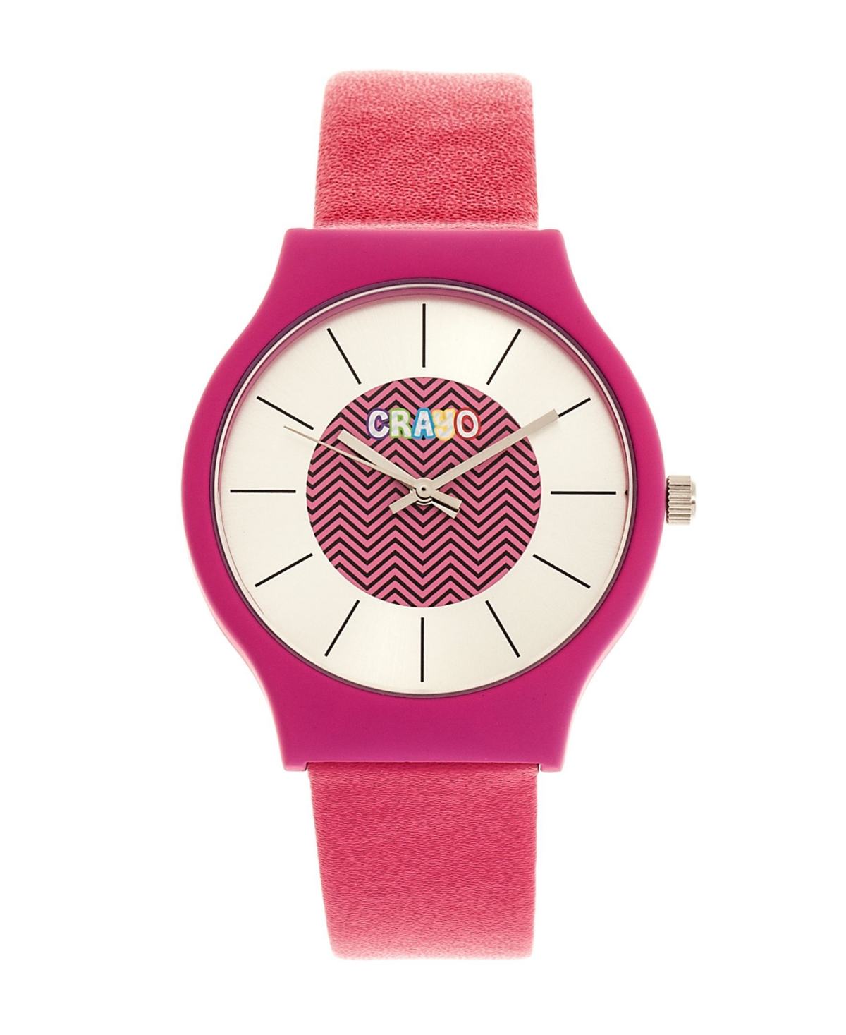 Unisex Trinity Hot Pink Leatherette Strap Watch 36mm - Pink