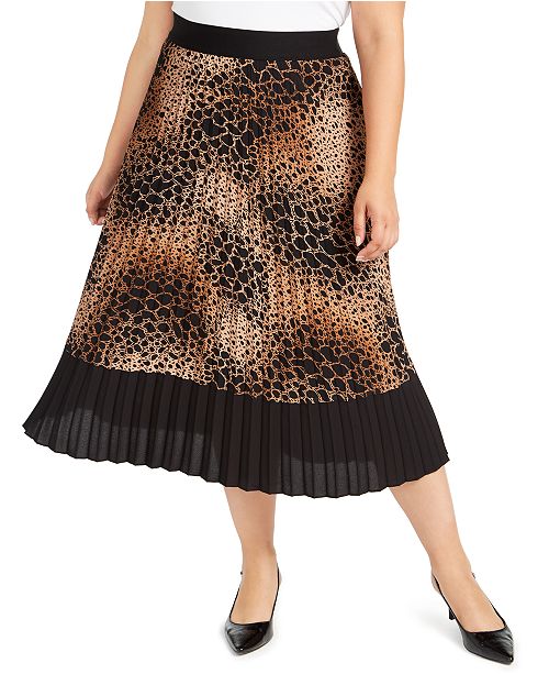 Alfani Plus Size Animal-Print Midi Skirt, Created for Macy's ...