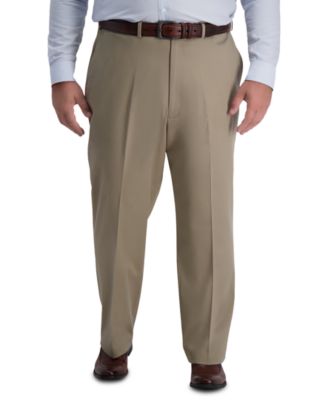 Haggar Mens Big and Tall B&t Premium Comfort Khaki Flat Front Classic Fit Pant