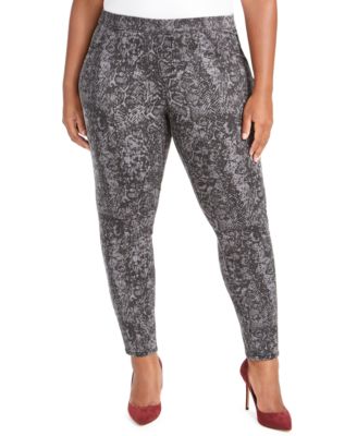 Style & Co - Plus Size Pull-On Snakeskin Print Pants