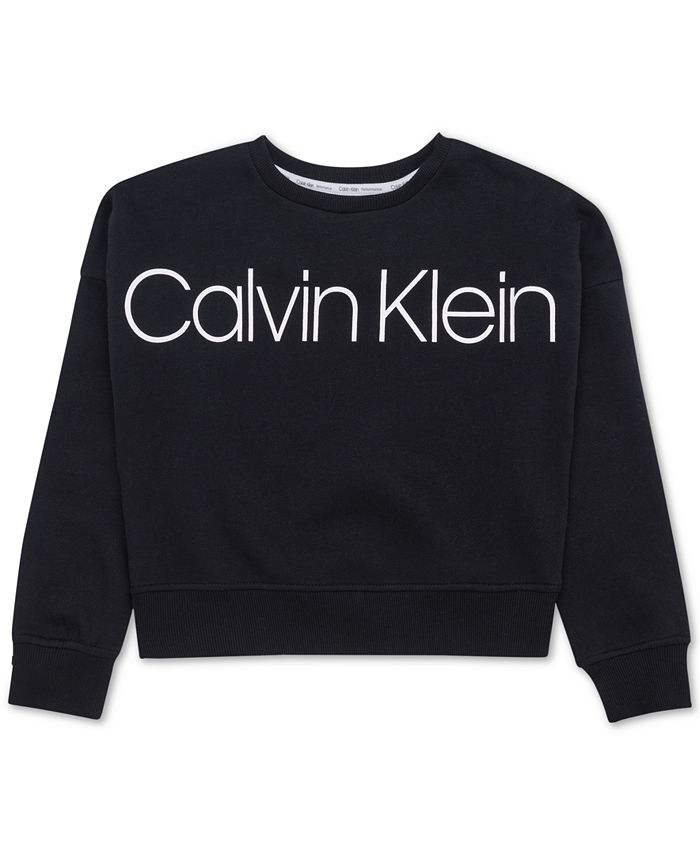 Calvin Klein Big Girls Logo-Print Sweatshirt - Macy's