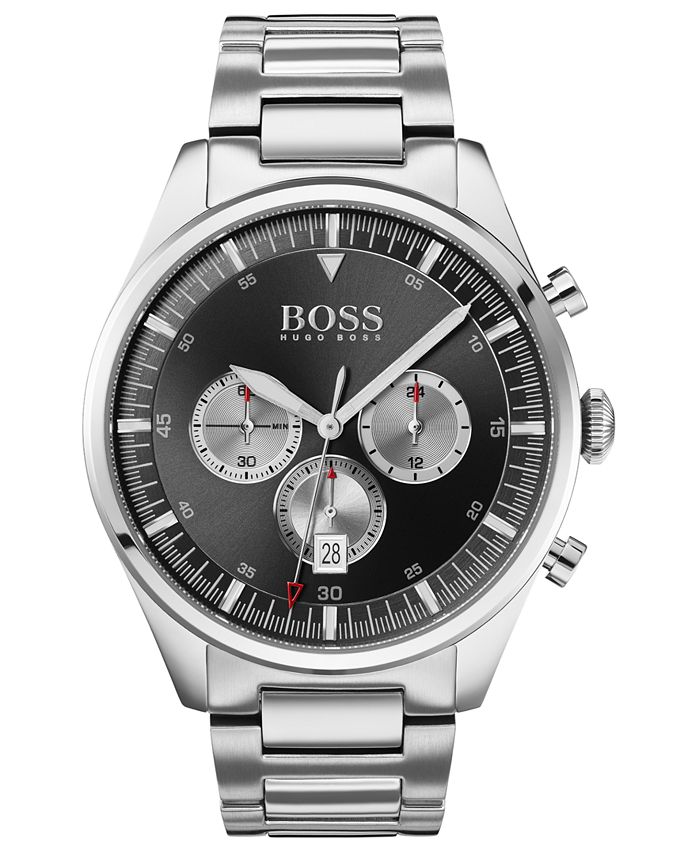 BOSS - Men's Chronograph Pioneer Stainless Steel Bracelet Watch 44mm