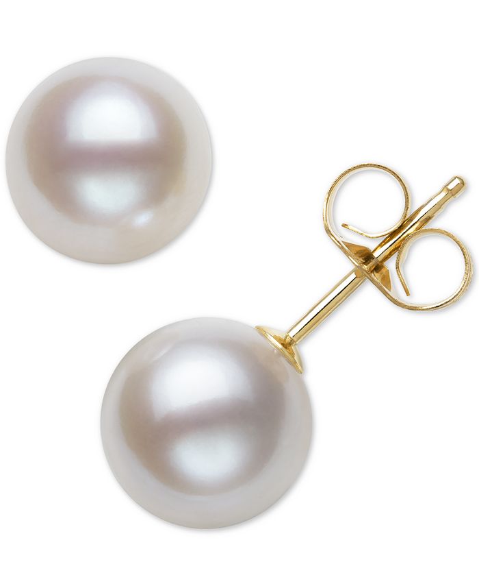 Belle de Mer Cultured Freshwater Pearl Stud Earrings (7mm) in 14K Gold - White