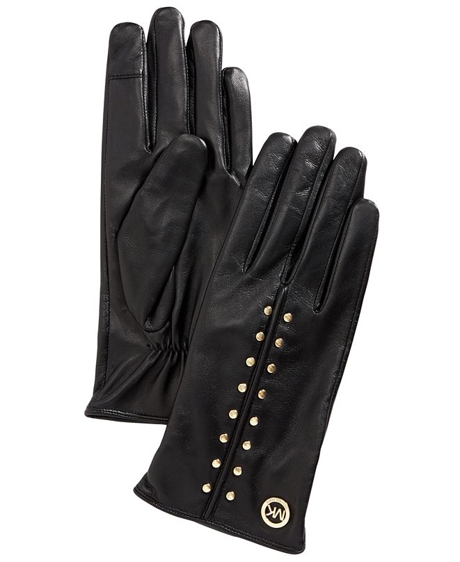 Michael Kors Leather Aster Stud Gloves & Reviews - Handbags ...