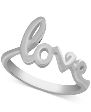 image of Essentials Love Script Ring in Fine Silver-Plate