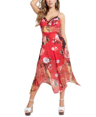 guess red dress macys