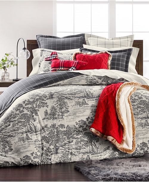 Martha Stewart Collection Fox Toile Flannel Bedding Collection