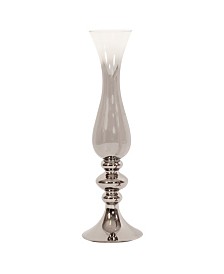 Smoky Glass Chrome Vase - Large